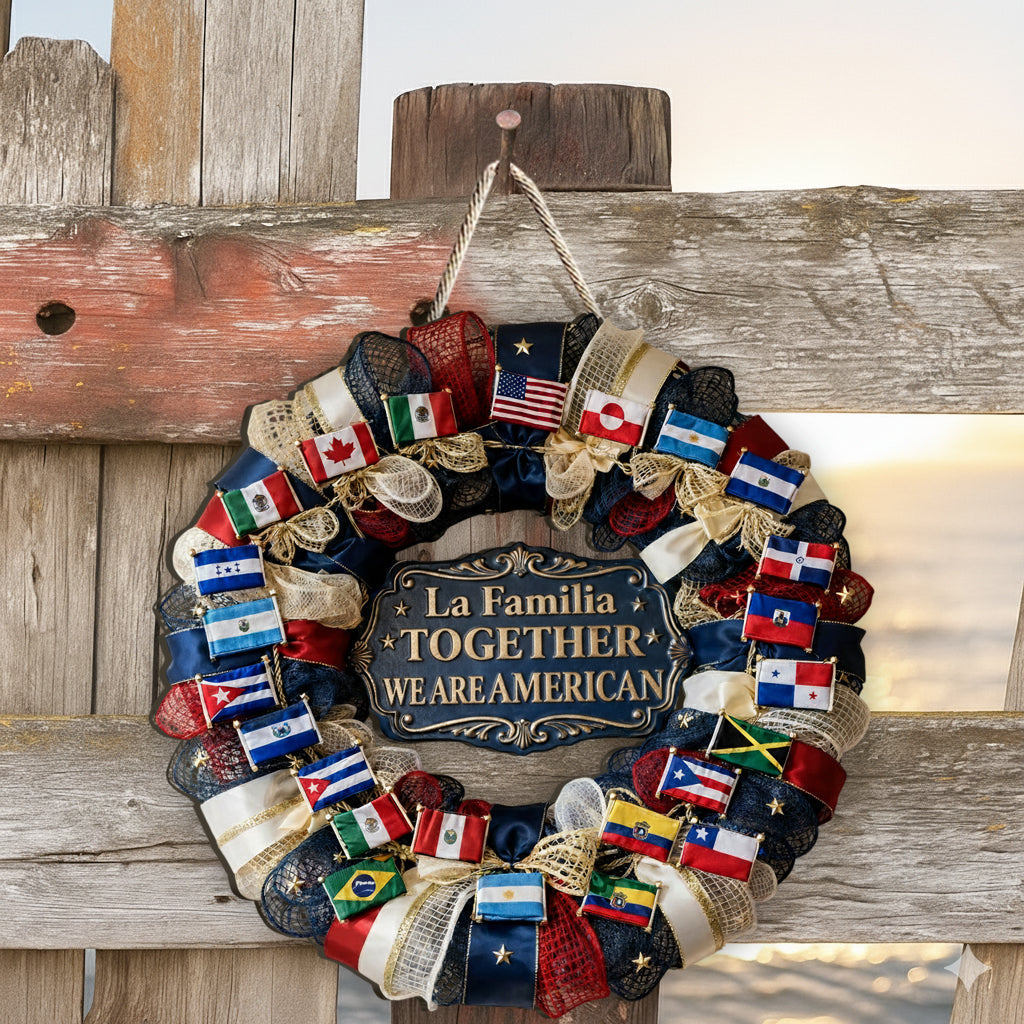 Together, We Are American - Personalized Expats Custom Shaped Wood Sign