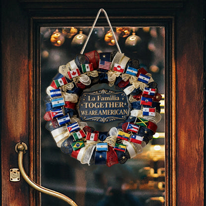 Together, We Are American - Personalized Expats Custom Shaped Wood Sign