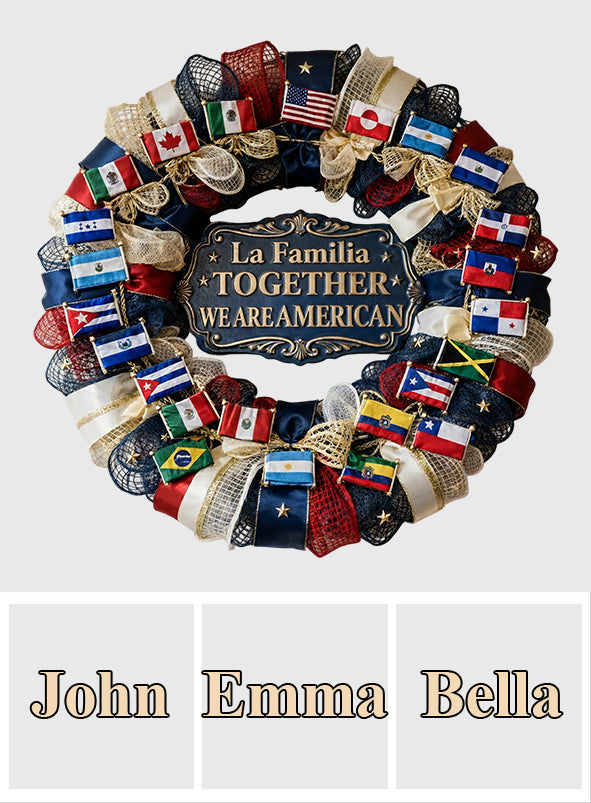 Together, We Are American - Personalized Expats Custom Shaped Wood Sign