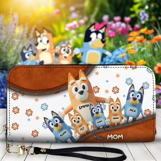 Best Mom Ever - Personalized Mother Leather Long Wallet