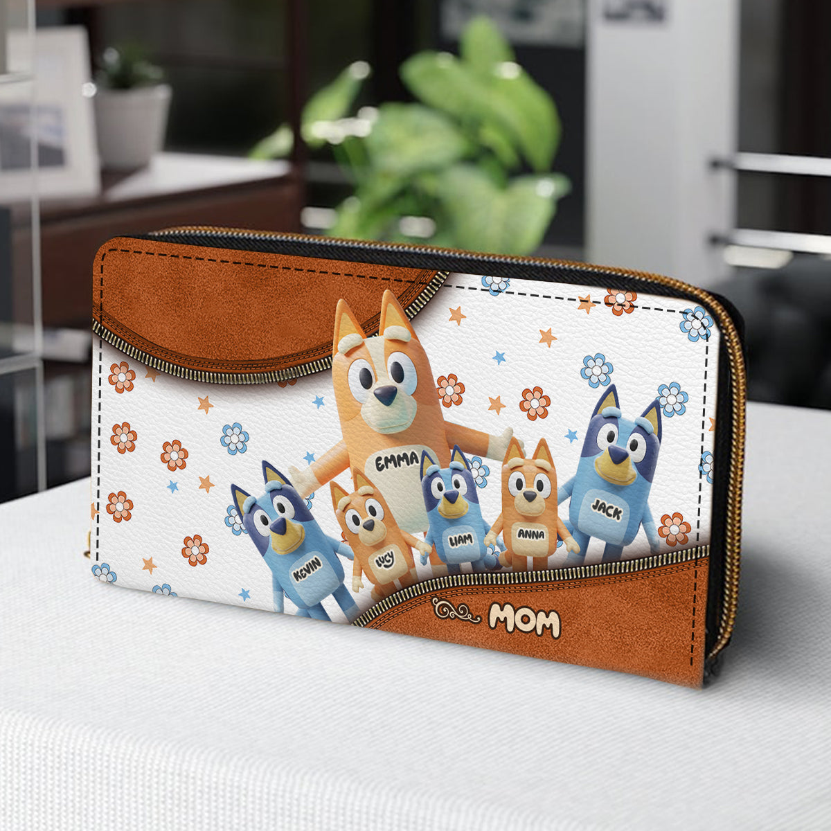Best Mom Ever - Personalized Mother Leather Long Wallet