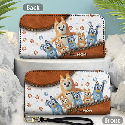 Best Mom Ever - Personalized Mother Leather Long Wallet