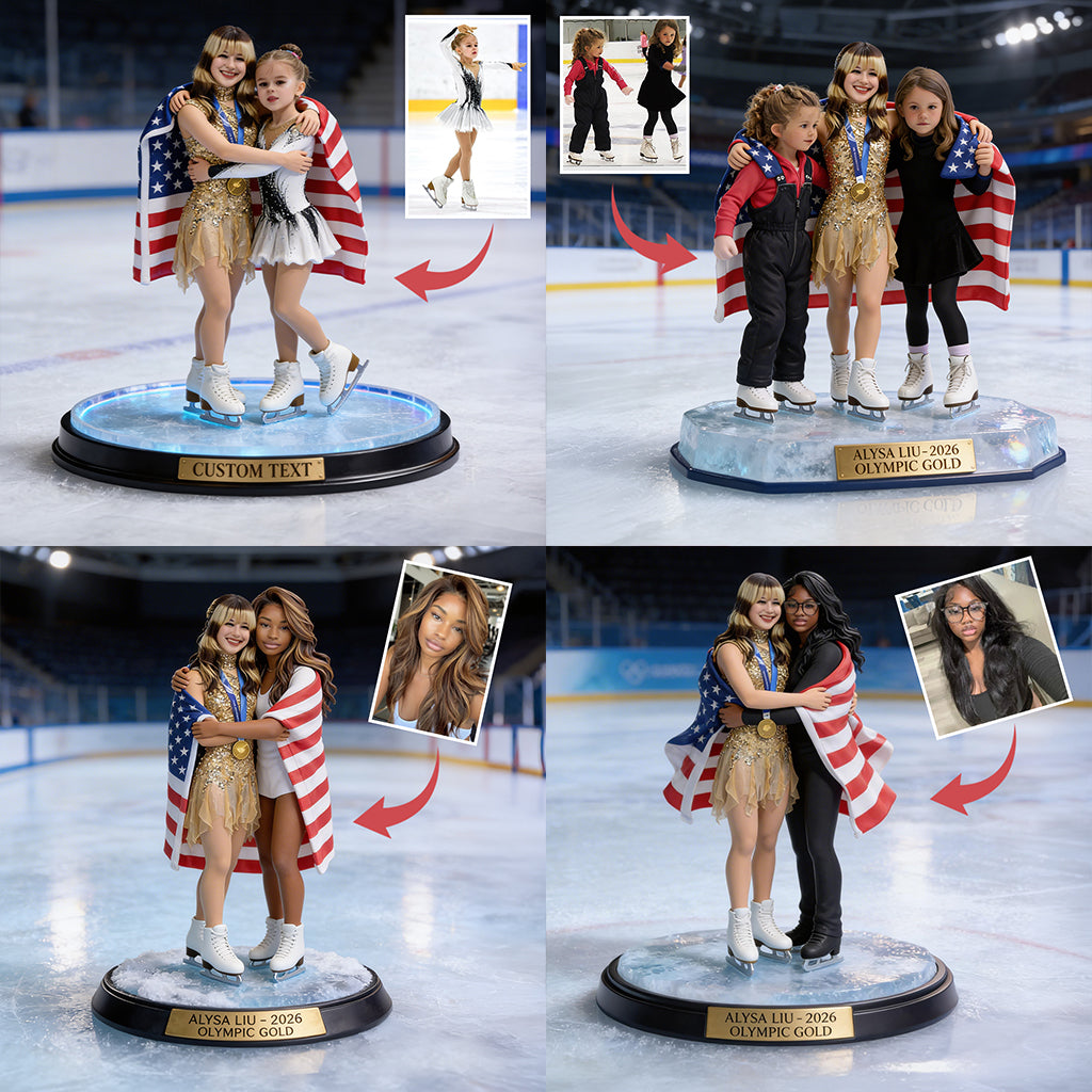 Custom With The Gold Medalist - Personalized Ice Skating Custom Shaped Acrylic Plaque