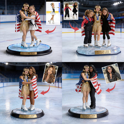 Custom With The Gold Medalist - Personalized Ice Skating Custom Shaped Acrylic Plaque