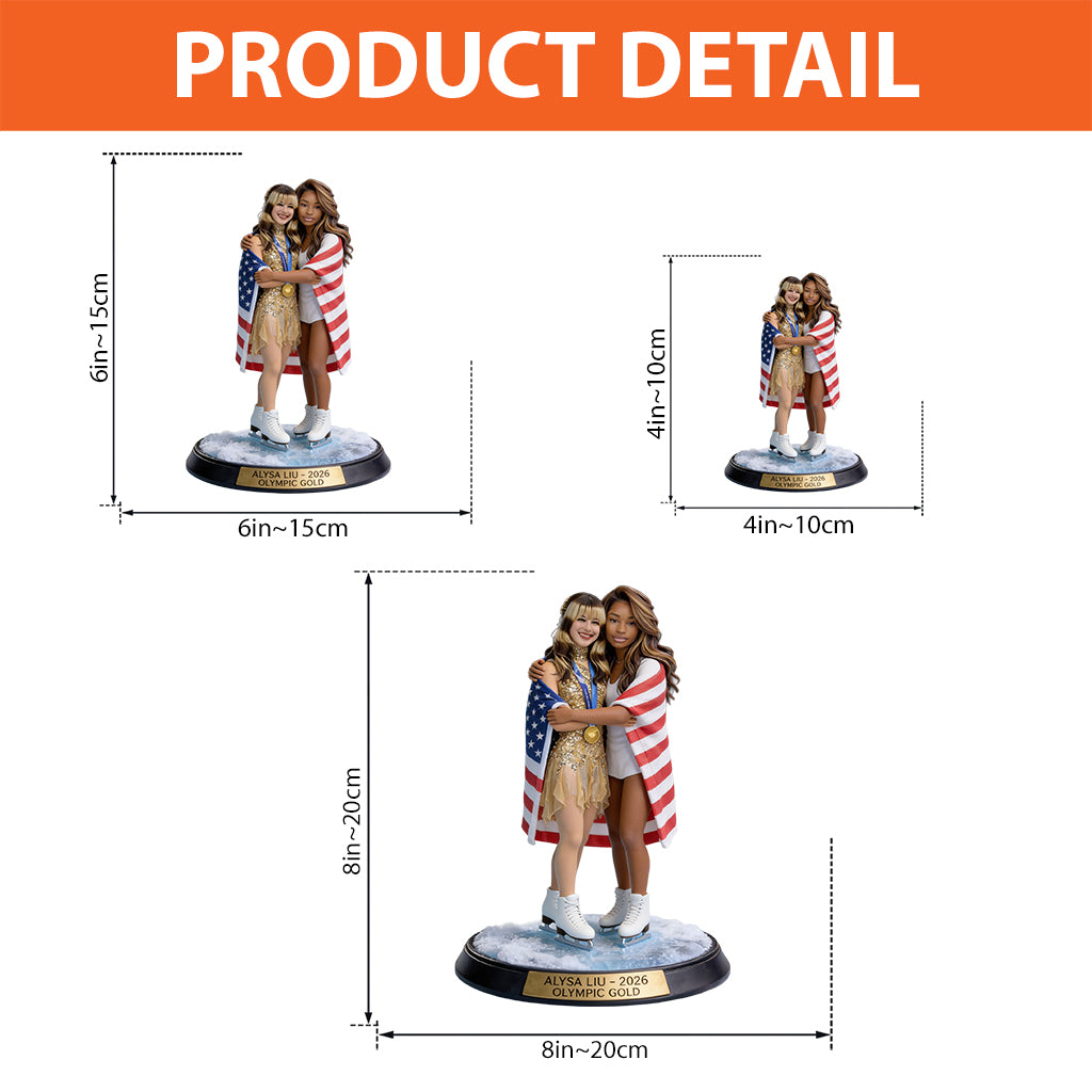 Custom With The Gold Medalist - Personalized Ice Skating Custom Shaped Acrylic Plaque