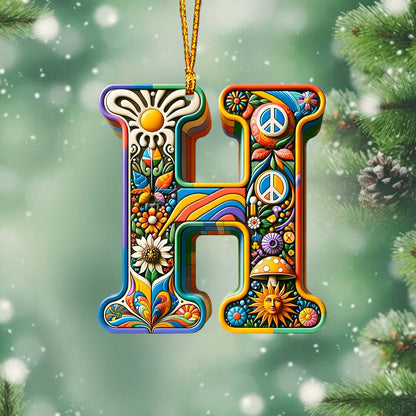 Beautiful Hippie Letter - Personalized Hippie Ornament