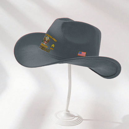 Strong Veteran - Personalized Veteran Wide Brim Cowboy Hat