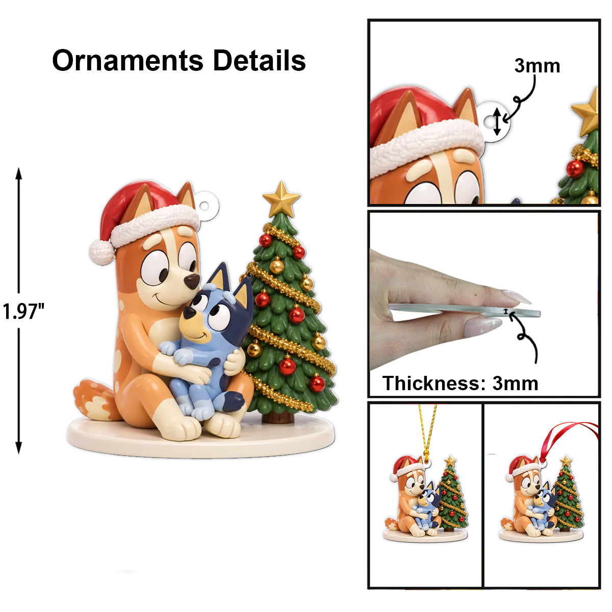 Blue Dog Family Christmas Gift - Personalized Bluey Folded Advent Calendar With Ornaments