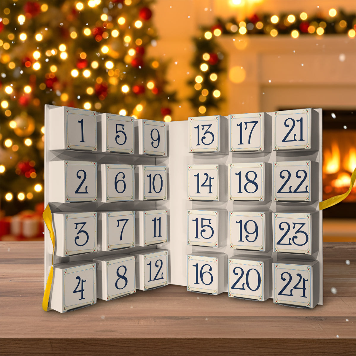Blue Dog Family Christmas Gift - Personalized Bluey Folded Advent Calendar With Ornaments