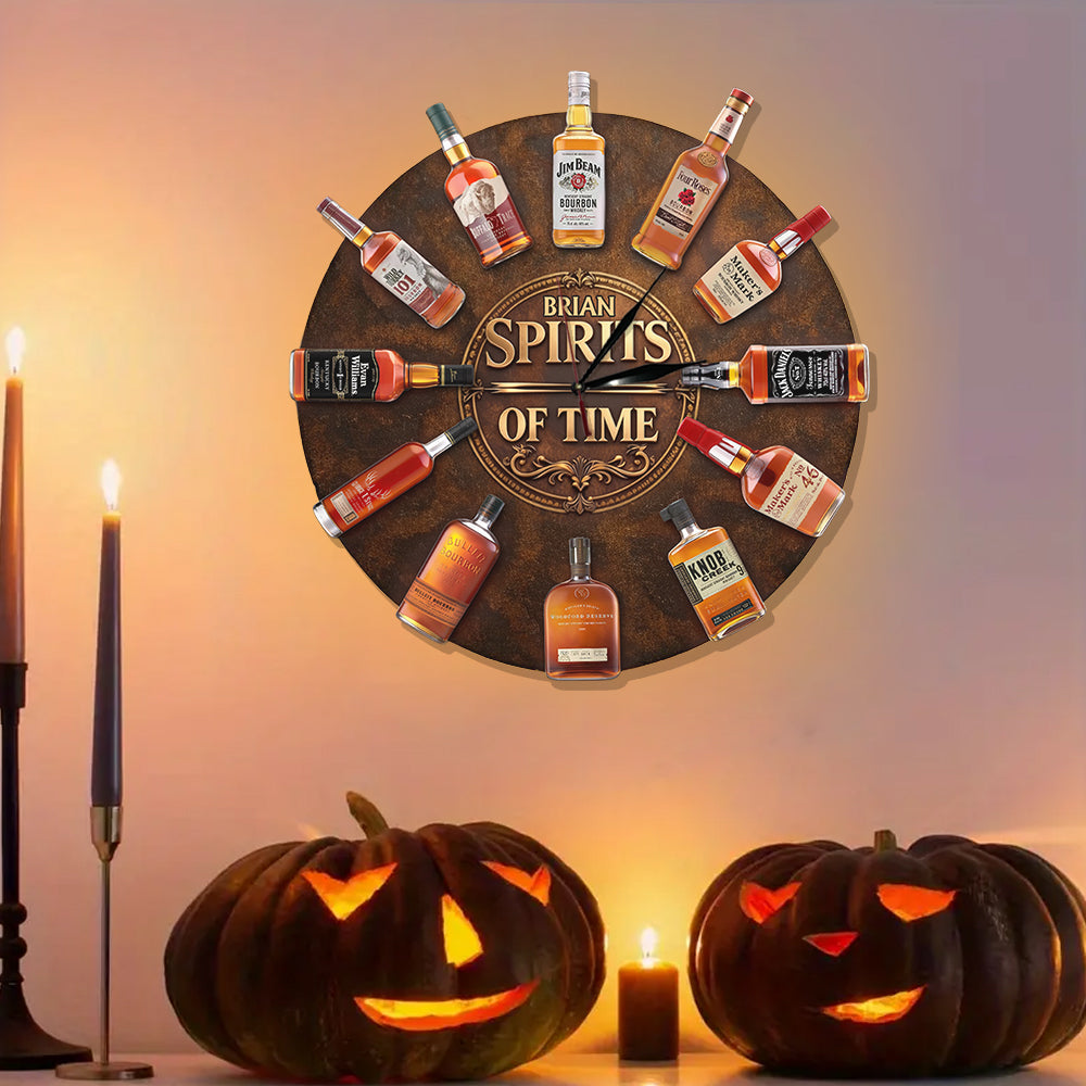 Whiskey Bourbon Lover Gift - Personalized Whisky LED Light Wall Clock