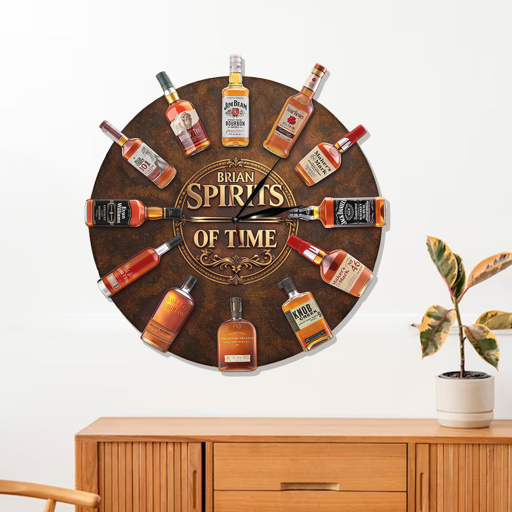 Whiskey Bourbon Lover Gift - Personalized Whisky LED Light Wall Clock