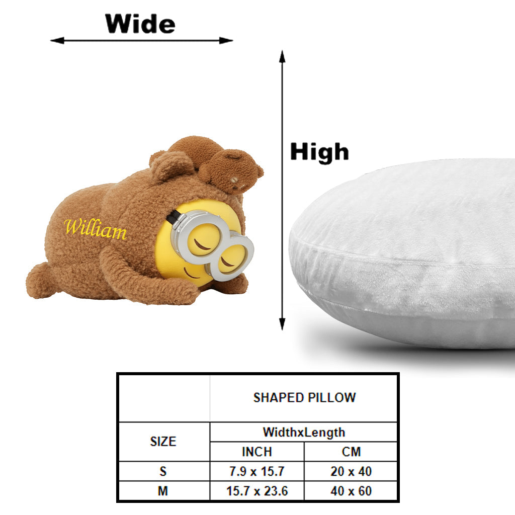 Sleeping Yellow Stuffed - Personalized Shaped Pillow