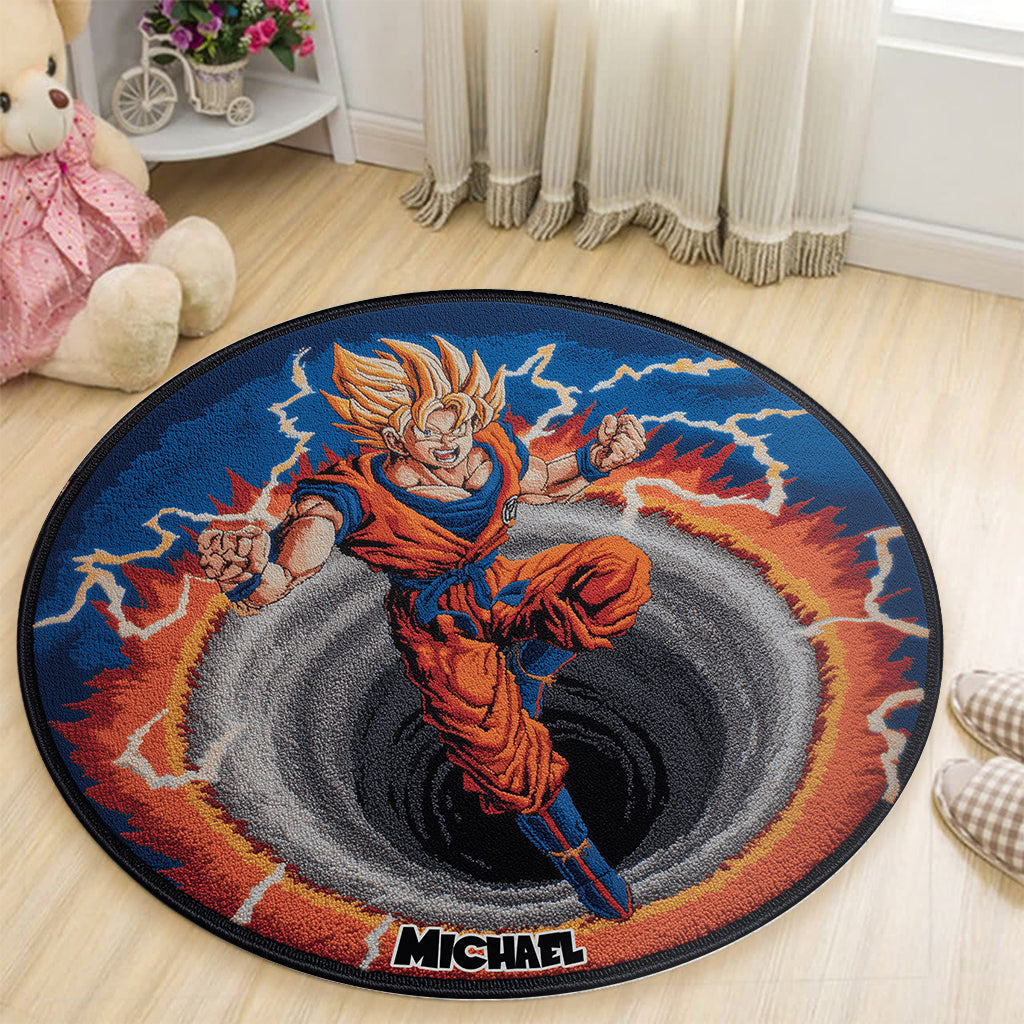 Strong Dragon - Personalized Seven Balls Round Rug