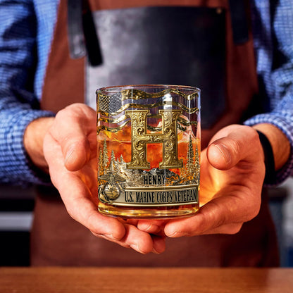 Semper Fidelis - Personalized Veteran Whiskey Glass
