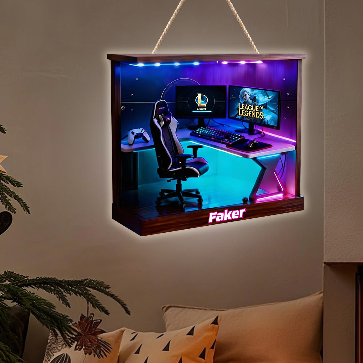 RGB Setup Corner - Personalized Gaming LED Light Acrylic Sign