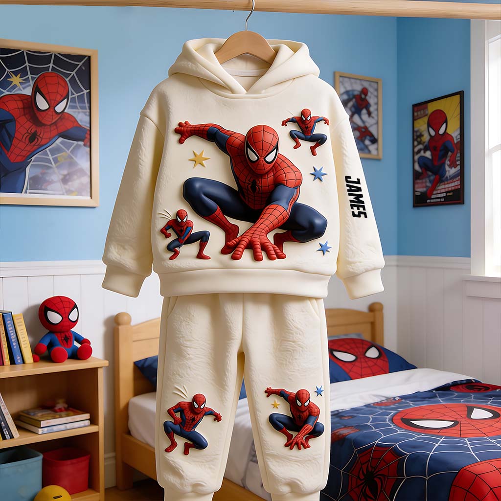 Spider Friend - Personalized Spider-Verse Kid Hoodie & Kid Jogger Sweatpants