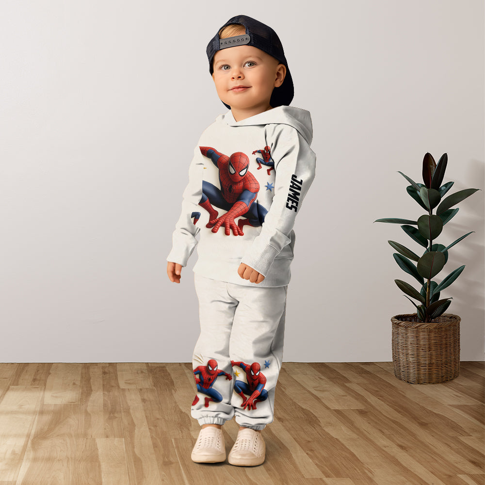 Spider Friend - Personalized Spider-Verse Kid Hoodie & Kid Jogger Sweatpants