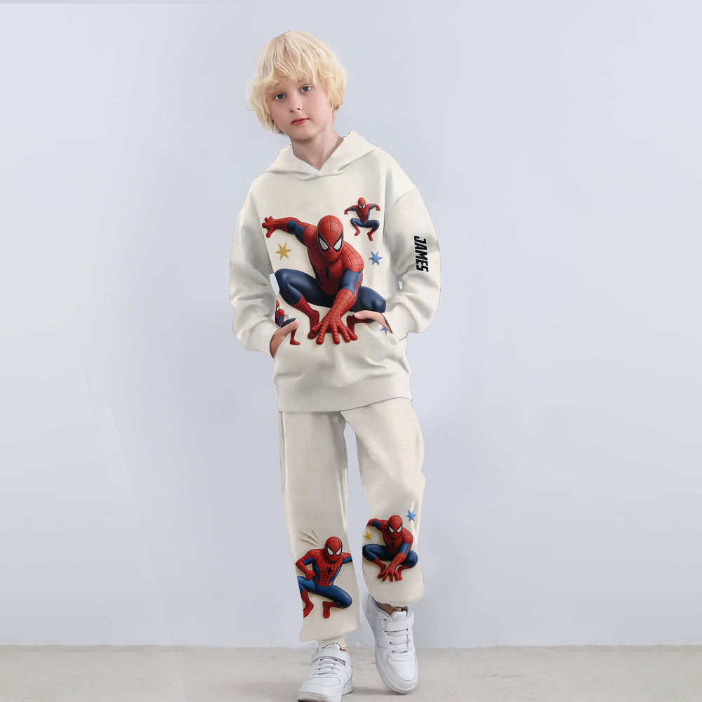 Spider Friend - Personalized Spider-Verse Kid Hoodie & Kid Jogger Sweatpants