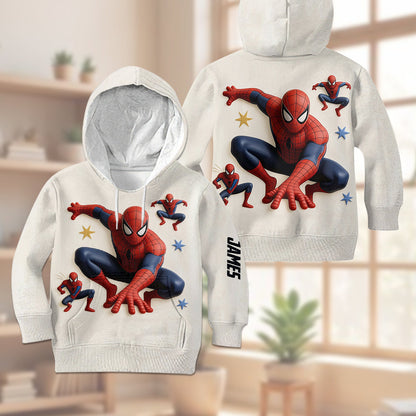 Spider Friend - Personalized Spider-Verse Kid Hoodie & Kid Jogger Sweatpants
