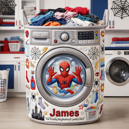 Your Friendly Neighborhood Laundry Hero! - Personalized Spider Storage Basket