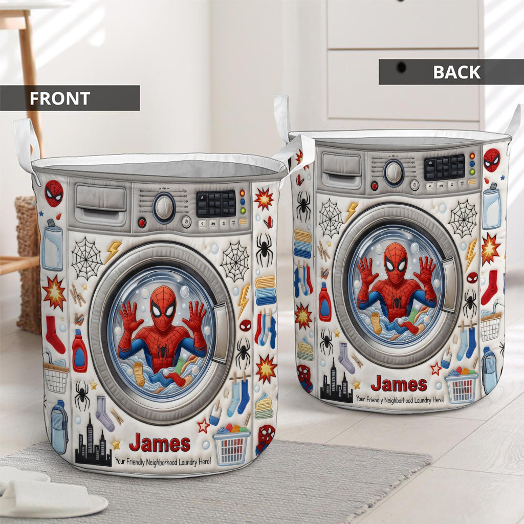 Your Friendly Neighborhood Laundry Hero! - Personalized Spider Storage Basket