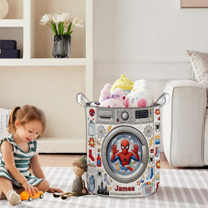 Your Friendly Neighborhood Laundry Hero! - Personalized Spider Storage Basket