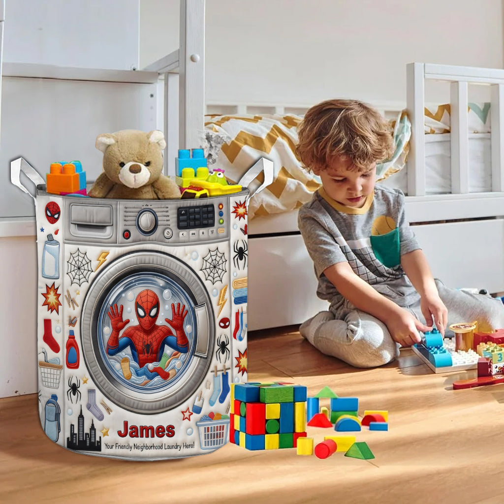 Your Friendly Neighborhood Laundry Hero! - Personalized Spider Storage Basket