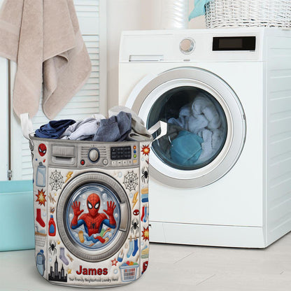 Your Friendly Neighborhood Laundry Hero! - Personalized Spider Storage Basket
