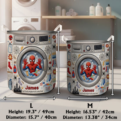 Your Friendly Neighborhood Laundry Hero! - Personalized Spider Storage Basket