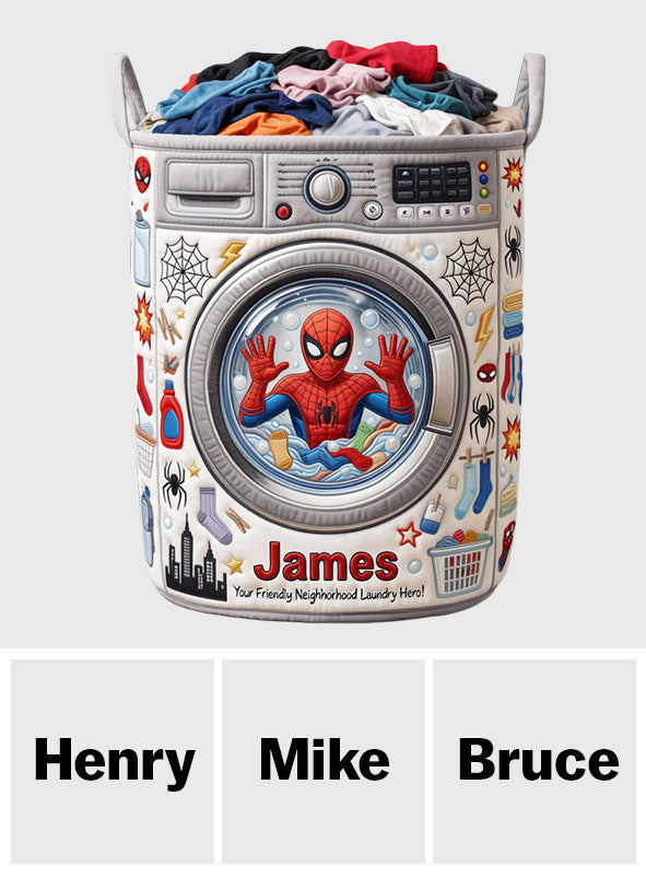 Your Friendly Neighborhood Laundry Hero! - Personalized Spider Storage Basket