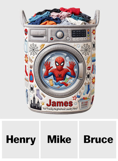 Your Friendly Neighborhood Laundry Hero! - Personalized Spider Storage Basket