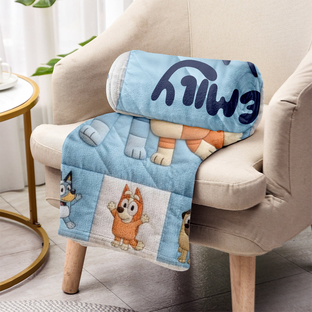 There Is Always Tomorrow - Personalized Blue Dog Blanket
