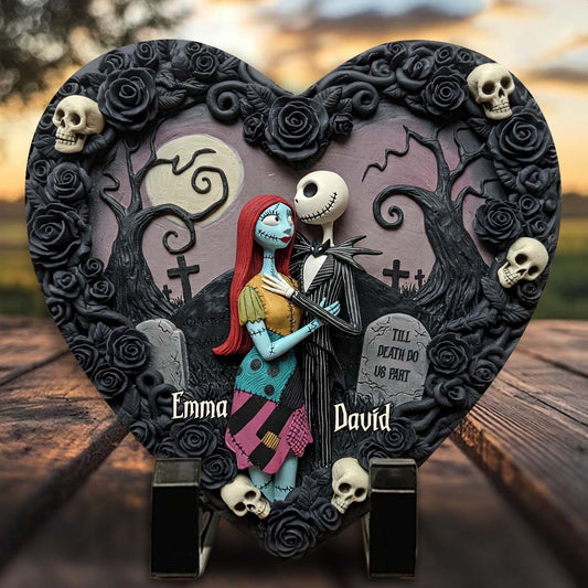 Till Death Do Us Part - Personalized Nightmare Heart Shaped Stone