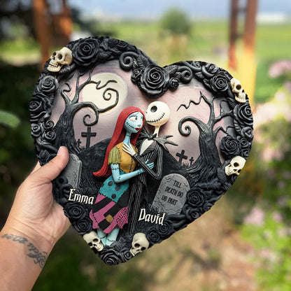 Till Death Do Us Part - Personalized Nightmare Heart Shaped Stone