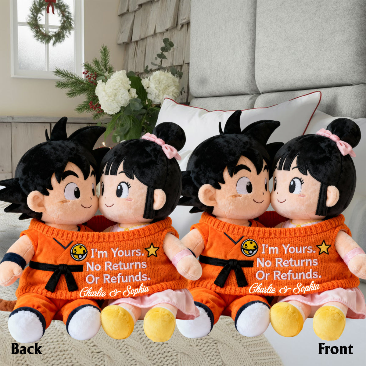 I'm Yours No Returns - Personalized Seven Balls Faux Fur Shaped Pillow