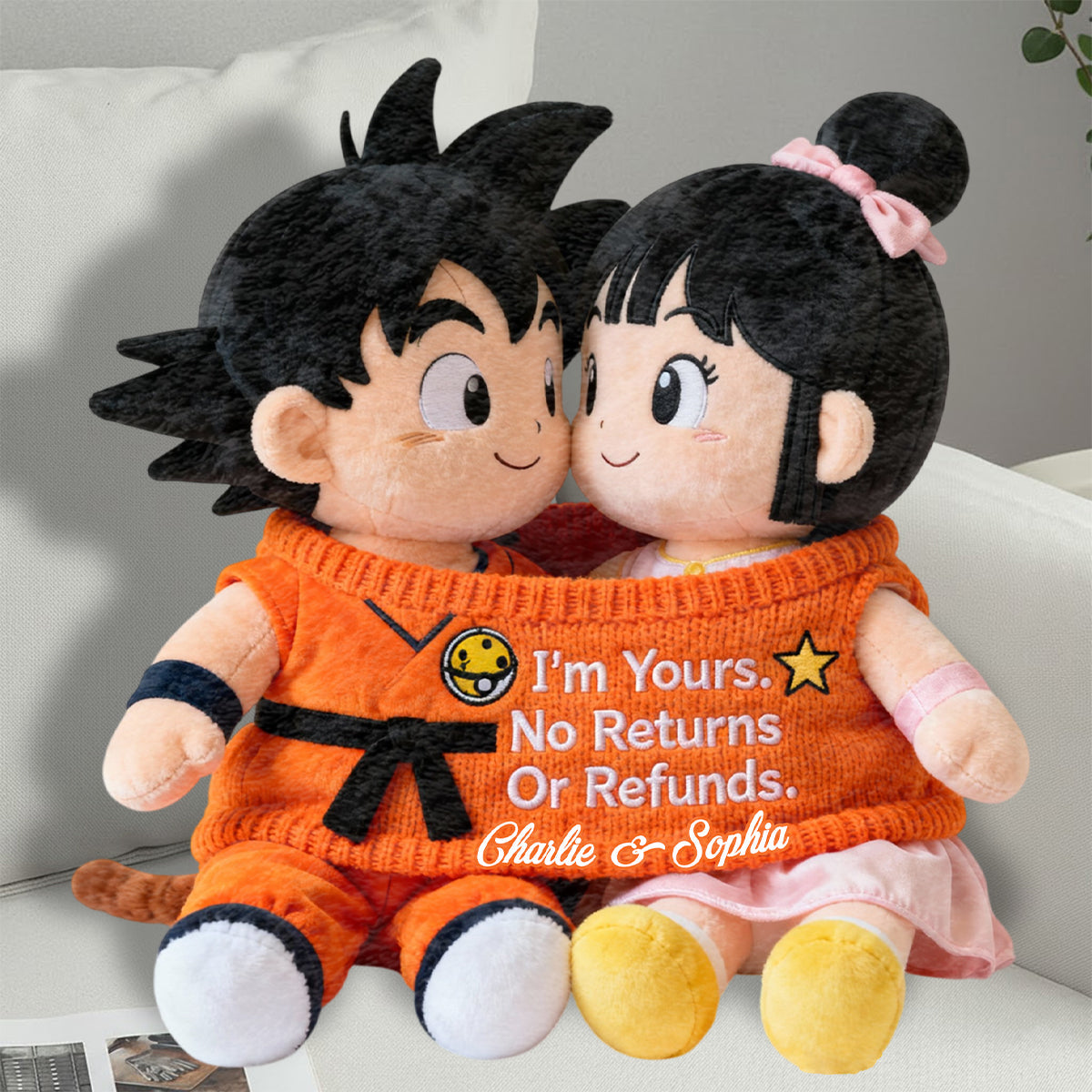 I'm Yours No Returns - Personalized Seven Balls Faux Fur Shaped Pillow
