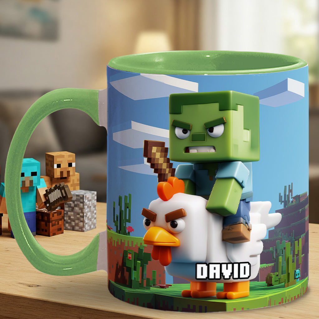 Chicken Jockey! - Personalized Block World Accent Mug