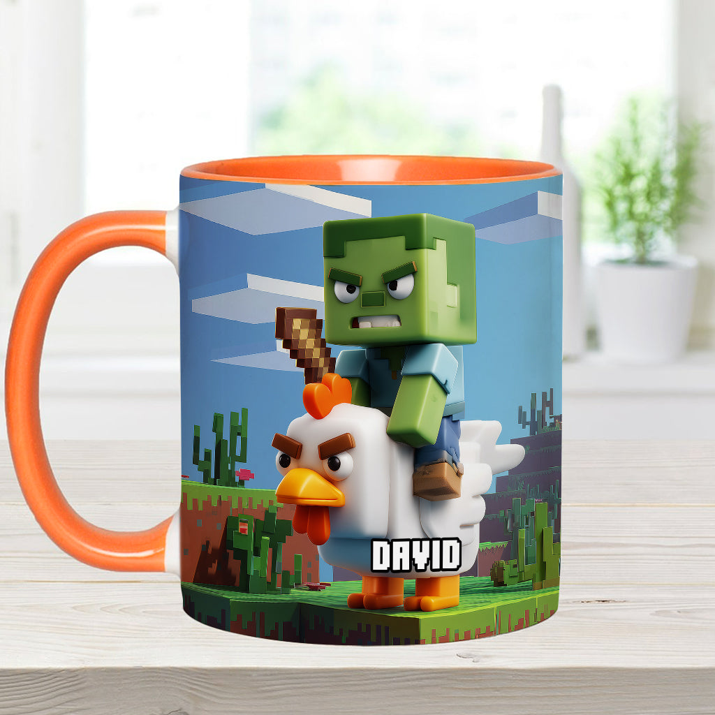 Chicken Jockey! - Personalized Block World Accent Mug