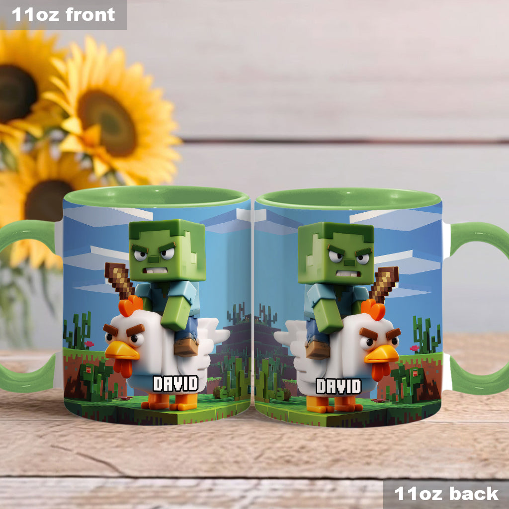 Chicken Jockey! - Personalized Block World Accent Mug