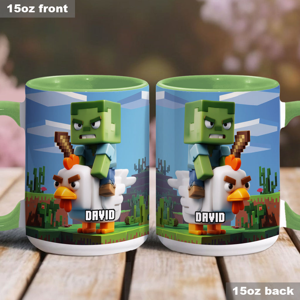 Chicken Jockey! - Personalized Block World Accent Mug