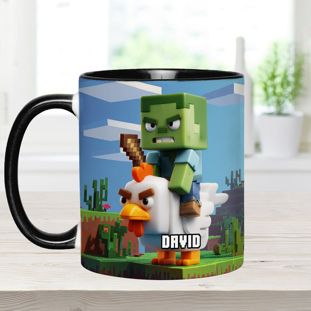 Chicken Jockey! - Personalized Block World Accent Mug