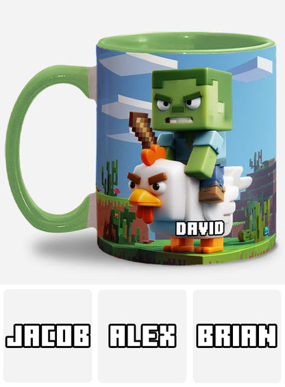 Chicken Jockey! - Personalized Block World Accent Mug