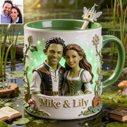 Green Ogre Character - Personalized Shrek Set Accent Mug with Acrylic Stirrers