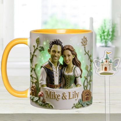 Green Ogre Character - Personalized Shrek Set Accent Mug with Acrylic Stirrers