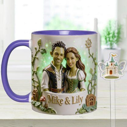 Green Ogre Character - Personalized Shrek Set Accent Mug with Acrylic Stirrers