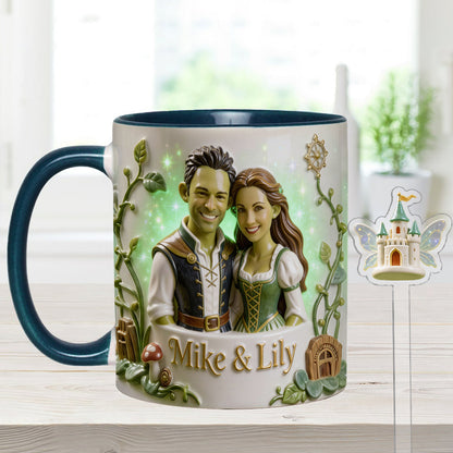 Green Ogre Character - Personalized Shrek Set Accent Mug with Acrylic Stirrers