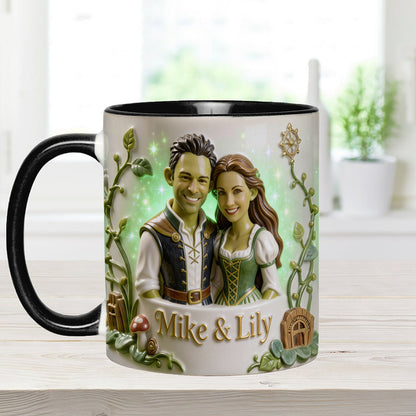 Green Ogre Character - Personalized Shrek Set Accent Mug with Acrylic Stirrers