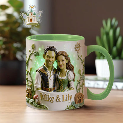 Green Ogre Character - Personalized Shrek Set Accent Mug with Acrylic Stirrers
