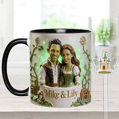 Green Ogre Character - Personalized Shrek Set Accent Mug with Acrylic Stirrers