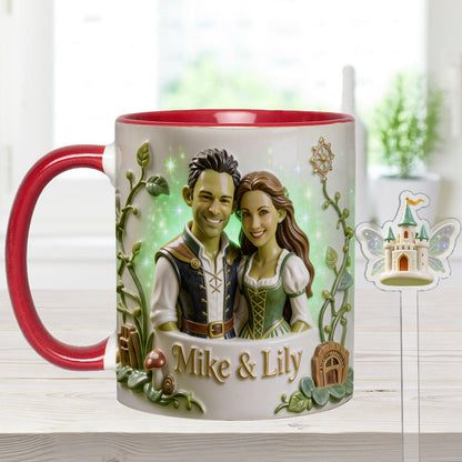 Green Ogre Character - Personalized Shrek Set Accent Mug with Acrylic Stirrers
